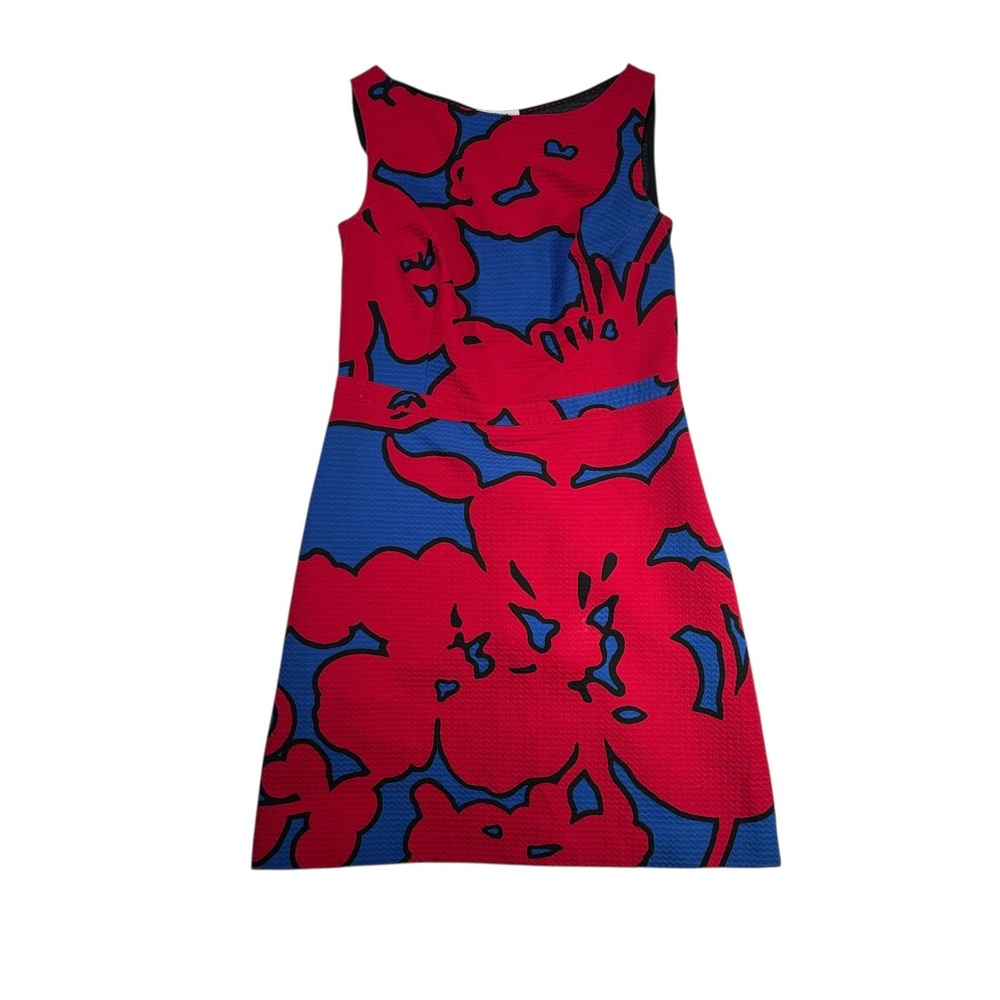 Womens 8 MOSCHINO CHEAP AND CHIC  Red and Blue Sleeveless Knee-length Dress‎